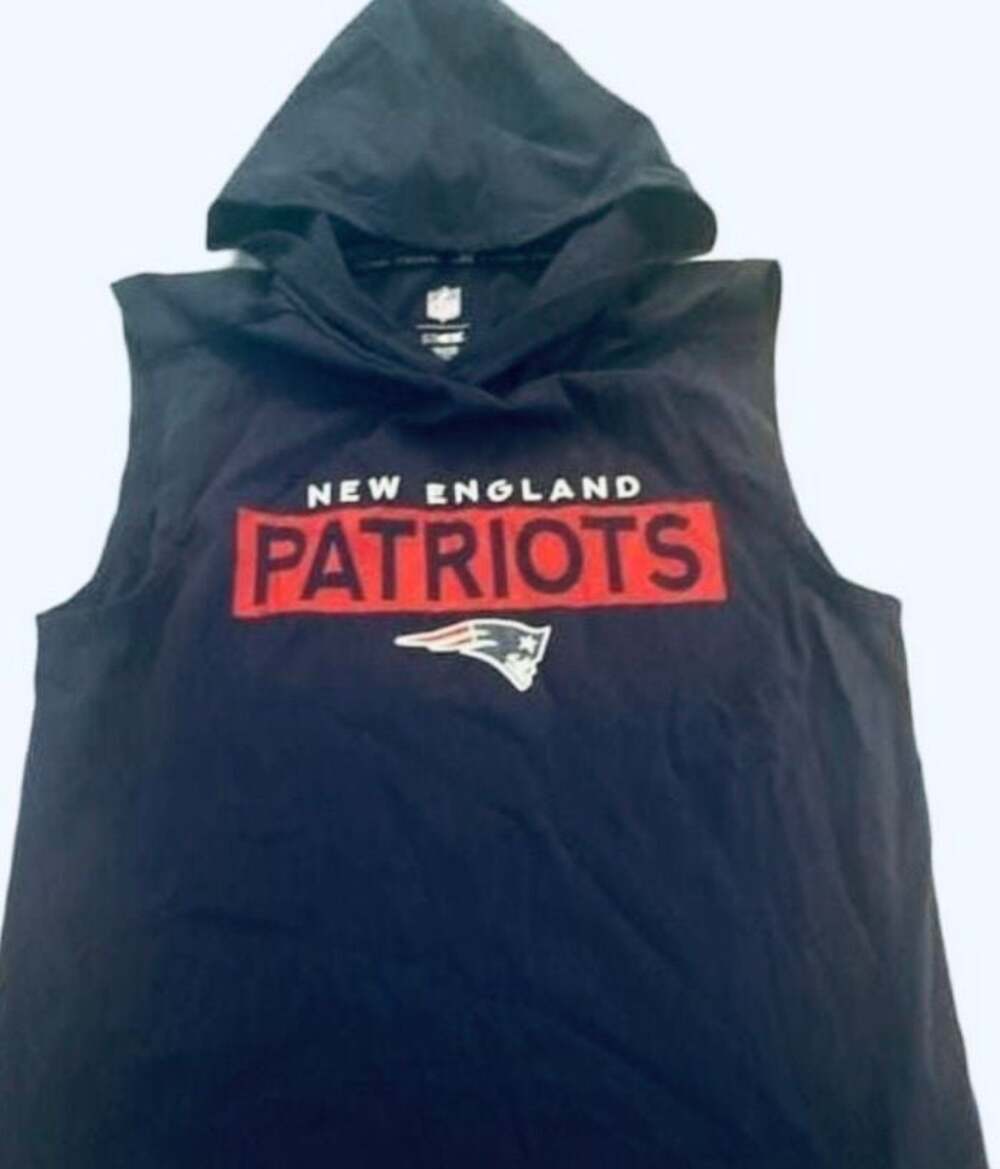 MSX by Michael Strahan Men’s M Navy New England Patriots Relay Sleeveless Hoodie